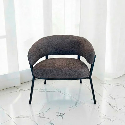 Butaca Arica bouclé gris metal negro | Mayorista MoOd DECO