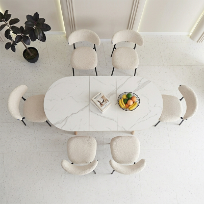Mesa Khalo extensible ovalada mármol fresno | MoOd DECO 2026