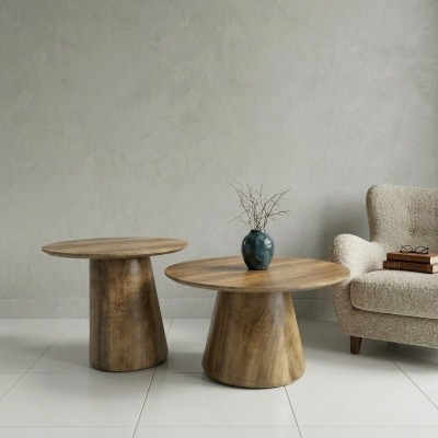 Set Rubens ratonas cónicas madera natural japandí | MoOd DECO