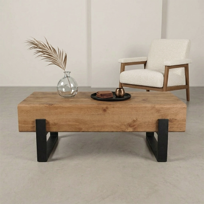 Ratona Velazquez banco industrial madera metal | MoOd DECO