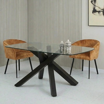 Mesa Cartagena vidrio templado industrial 2m | MoOd DECO