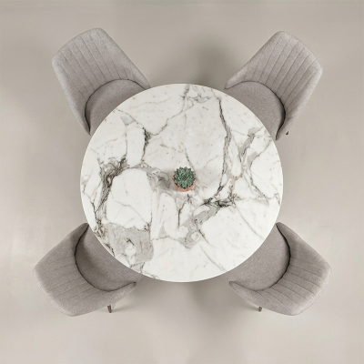 Mesa Vinci redonda mármol tulip blanca | Mayorista MoOd DECO