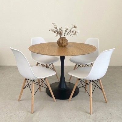 Mesa Goya redonda tulip madera negra | Mayorista MoOd DECO