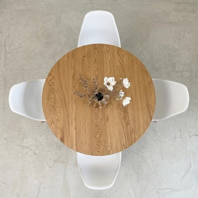 Mesa Goya redonda tulip madera negra | Mayorista MoOd DECO