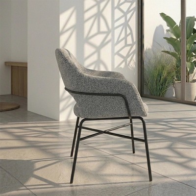 Silla Misuri bouclé gris metal negro | Mayorista MoOd DECO