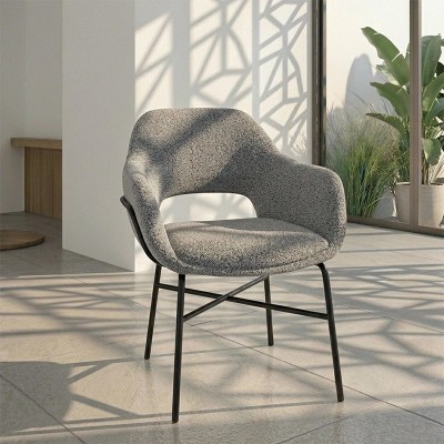Silla Misuri bouclé gris metal negro | Mayorista MoOd DECO
