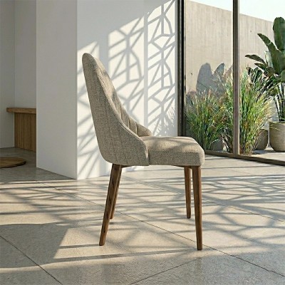 Silla Danubio respaldo alto bastonado gris claro | MoOd DECO