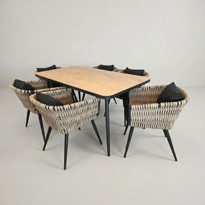 Set Lisboa comedor outdoor aluminio tejido | Mayorista MoOd DECO