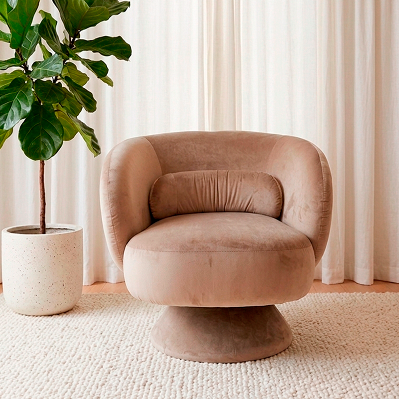 Butaca Apolo giratoria tipo esfera con almohad&oacute;n lumbar, MoOd DECO.